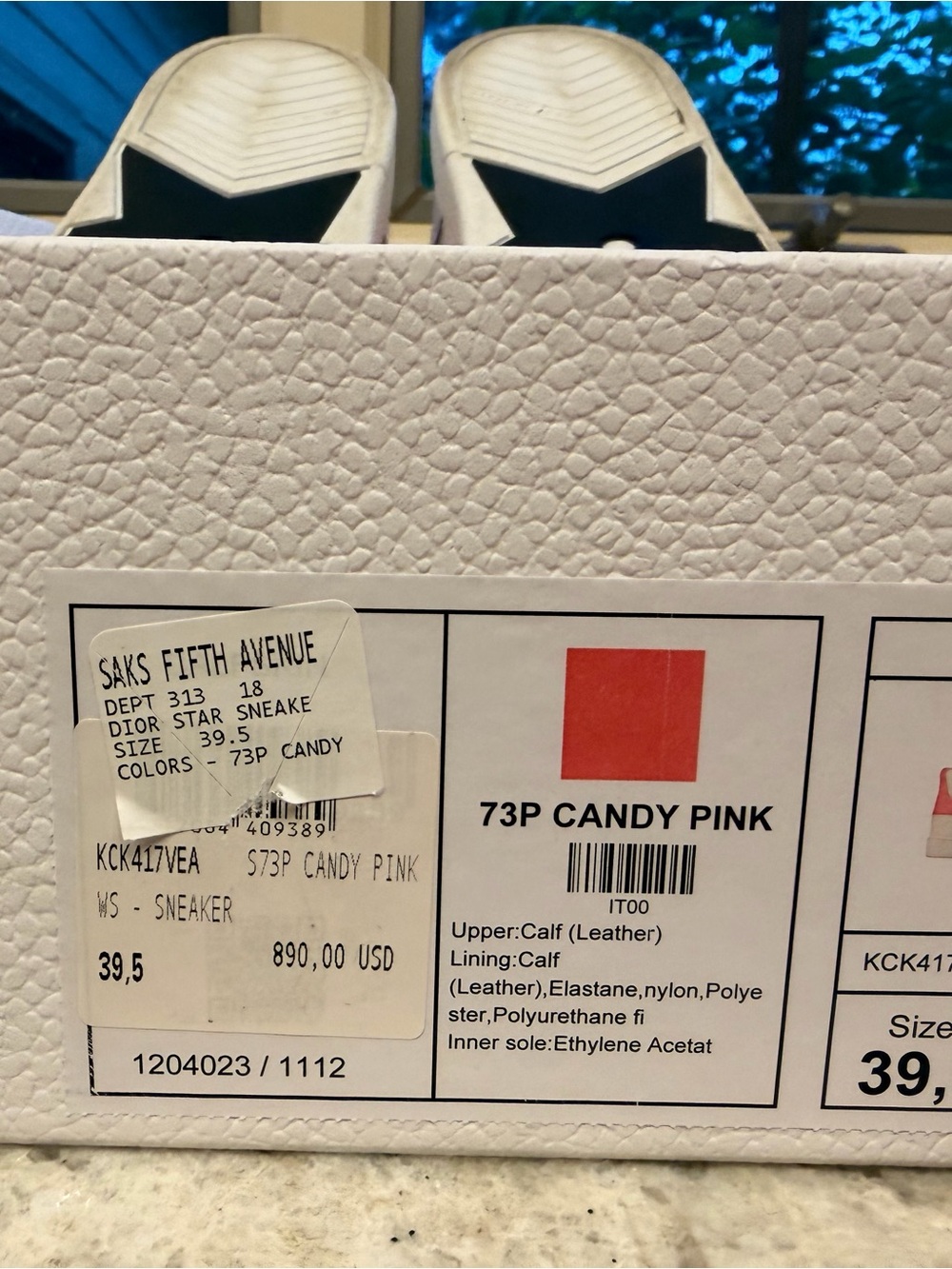 Dior Candy Pink and White Sneaker Box Label - Picture 5 of 6